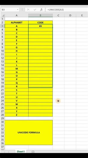 👉🏻Unicode Formula in Excel. #excel #exceltips