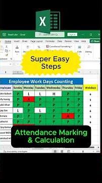 Master Excel Attendance Sheet (Presents, Absents, Leave) FAST