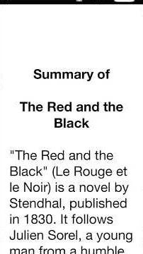 The Red and the Black Summary