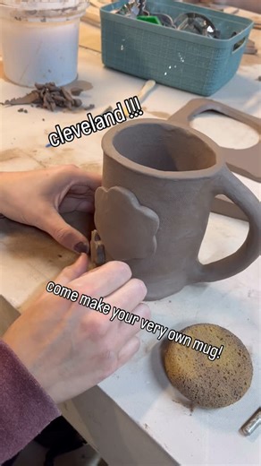 holly on Instagram: "mug classes!!! come join me and learn how to make your very own mug by hand. handle? no handle? crazy handle?! up to you! mugs can be glazed in your choice of white or black (shown at the end) check out my website for more info! classes are posted through march ☕️ stay tuned for more hand building classes! #hfbceramics #cleveland #ohio #pottery #potteryclasses"