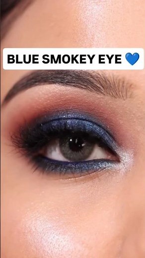 Blue Smokey Eye Makeup Tutorial | Glam Party Look Step by Step#shortsviral #shorts