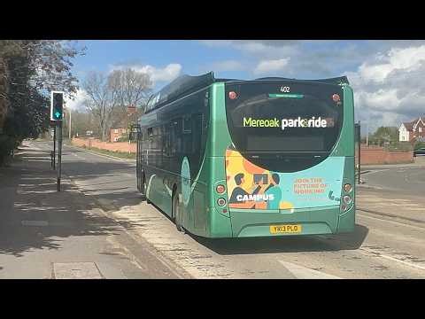 Reading Buses 402 YR13PLO Scania K270UB ADL Enviro300SG on 600 to Shinfield from Central Reading