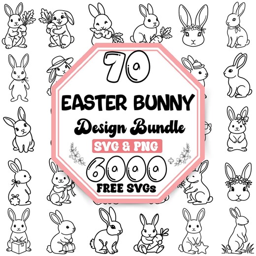 Easter Bunny SVG Bundle |easter Bunny Outline Svg |happy Easter Svg |cute Bunny Svg |easter Bunny Outline Svg |spring Bunny Svg |bunny Face - Etsy