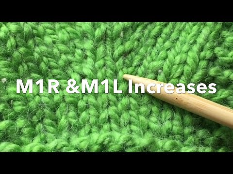Knit Make 1 Increase: M1, M1R & M1L (with slow motion)