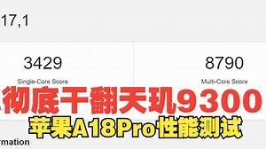 再次打脸老丁！苹果A18Pro 单核3429分 多核8790分 Geekbench 6