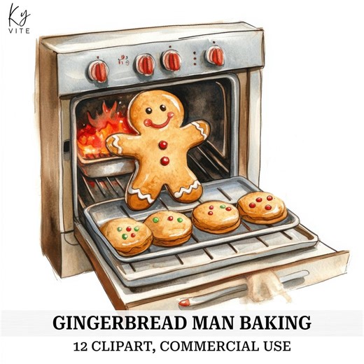 Gingerbread Man Baking Watercolor Clipart: Christmas Cookies (digital Download) - Etsy Canada