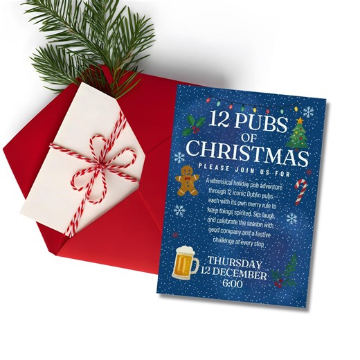 Custom 12 Pubs of Christmas Pub Crawl Invitation & Template - Etsy