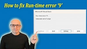 VBA Run-Time Error '9' Subscript out of range - How to Fix it