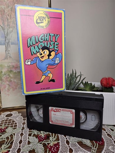Vintage Mighty Mouse VHS French Canadian | Retro Cartoon Tape ABM Canada | 90s Kids Video Cassette | Nostalgia Collectible - Etsy