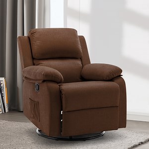 Korser Swivel Rocker Small Recliner Chair for Small Spaces for Living Room,Nursery,Brown