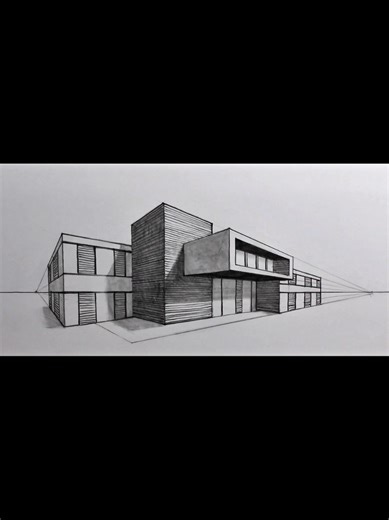 Learn to Draw a Modern House in Two-Point Perspective