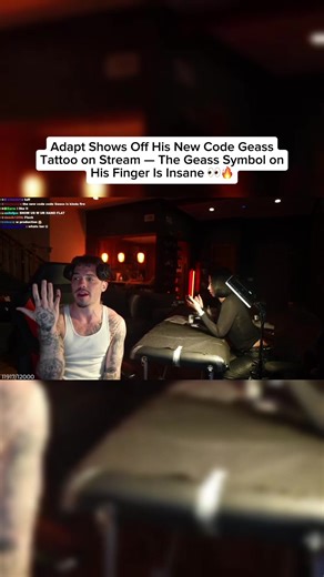 Adapt showed off his new Code Geass tattoo on stream after getting the Geass symbol inked on his finger 🔥 #Adapt #Geass #Anime #Tattoo #FYP