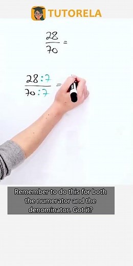 Simplify 28/70 by Factor of 7: Easy Steps! #Math #SimpleFractions #ReduceAndExpandSimpleFractions