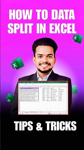 How To Data Split In Excel Tips & Tricks 🔥💯 #thesanbytes