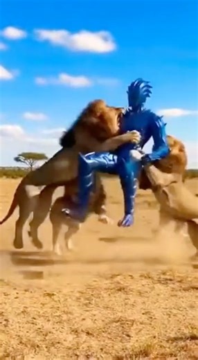Alien vs Lions Who wins the Savanna? 🦁👽 #wildlife #alien #survival