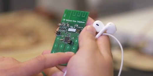 This cell phone doesn't have a battery and never needs to be charged