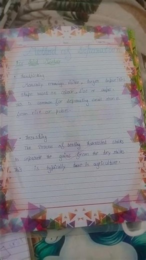 #science project file topic method of separation