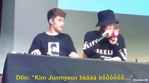 3.4K views · 1.1K reactions | [FANCAM] 170730 #SUHO #CHANYEOL @ Ko Ko Bop Fansign - "KIM JUNMYEON BÀAAA BỒOOO" "Kim Junmyeon chính là đồ ngốc" - Trích Park Chanyeol NUÔI EM KHÉO QUÁ ĐỂ GIỜ EM NÓ BẢO NGỐC ĐÂY NÀYYYYYYY TÚM LẠI THÌ CŨNG VÌ "CHỈ LÀ DO EM HIÊN THÔI" CỦA MYEON MÀ RA ĐẤY :'( MYEON RÁNG MÀ CHỊU NHA MYEON #buồn_hết_sức :'( Cre: @exoxo_84 -Lin- | FC SUHO EXO - Vietnamese Aquatics | Facebook