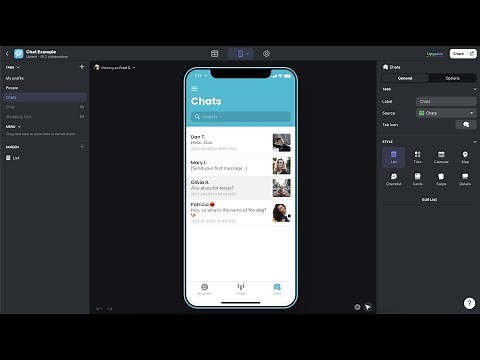 Private chat app example on Glide Apps