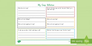 Camp Reflection Worksheet