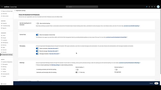 Enable Cisco AI Assistant in Webex App - Cisco Video Portal