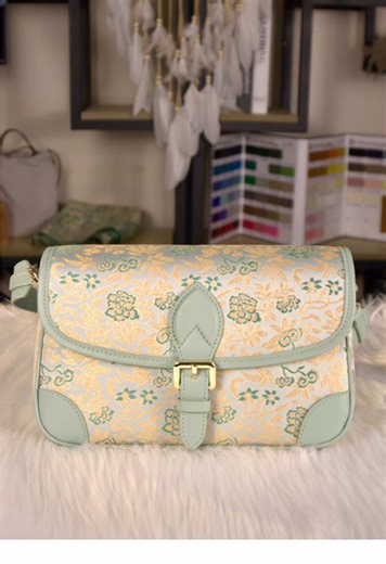 Green satin small handbag#handmade #handmade #bags #craftsman