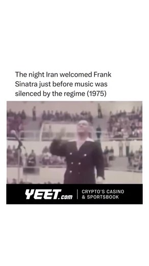 Historic Moments on Instagram: "On November 24, 1975, Frank Sinatra took the stage at Tehran’s Aryamehr Stadium before more than 20,000 people. For one night, Iran felt fully connected to the modern world as he performed classics like My Way and Strangers in the Night during the Shah’s Festival of Arts, a celebration of cultural openness and global exchange. At the time, Western music, films, and nightlife were thriving in Iran. International artists visited regularly, cinemas were packed, and l