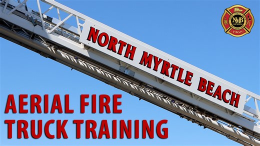 This week, the North Myrtle Beach Fire Department participated in Advanced Aggressive Aerial Operations Training. This class was customized for our Fire Department's Aerial Fire Trucks. The attendees learned industry accepted best practices for positioning Aerial Fire Apparatus for a variety of emergency situations and the full operating capabilities/limitations for our specific apparatus. | City of North Myrtle Beach