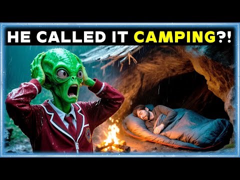 Alien Students Panic in Rainstorm, Human Digs Drainage and Sleeps Under a Sloped Roof