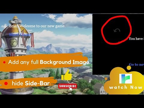Add Full Background image & Hide Sidebar | Twine game engine