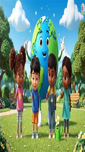 Clean Earth Song ♻️ Kids Learn to Keep Planet Clean | Nursery Rhyme #shortsforkids #kidsrhymes #abc
