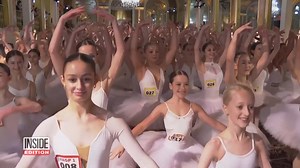 Ballerinas from around the world gathered inside the Terrace Room at the famous Plaza Hotel in New York City. The 500 dancers donned pink leotards and practice tutus to see if this company could relevé into setting a new record for the most dancers en pointe for an entire minute at the same time. | Inside Edition