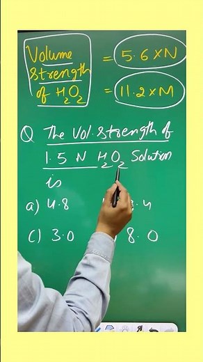 Volume strength of h2o2 | Volume Strength Of Hydrogen Peroxide |#numericals