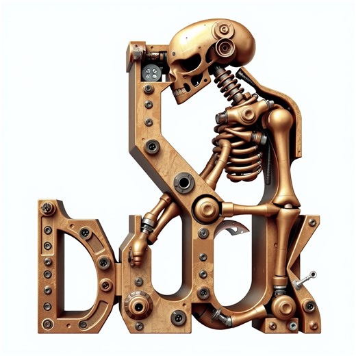 Mechanical Skeleton Frame letter text - (Free, No Signup AI Tool)