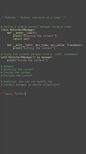 context manager basics #python #showcase
