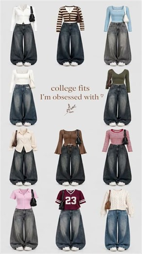 11 College Outfits With Baggy Jeans I'm Obsessed With 😍 | Pinterest Inspired#shorts #collegeoutfits