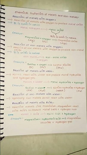 Dav class 8 science chapter 3 metals and non metals handwritten important notes 🔥🔥