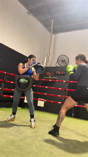 Daryn “Calm Down” Harris | sam’s first time doing mitts and safe to say she’s a natural @saamxnthaaa #boxing | Instagram