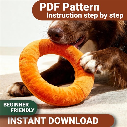 Plush Dog Toy – Donut: Sewing PDF Pattern and Step-by-step Instructions. - Etsy