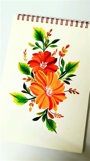 easy one stroke flower painting ✨🌺🌿 acrylic painting ❤️#art #shortsfeed #flowerpainting #viral #yt