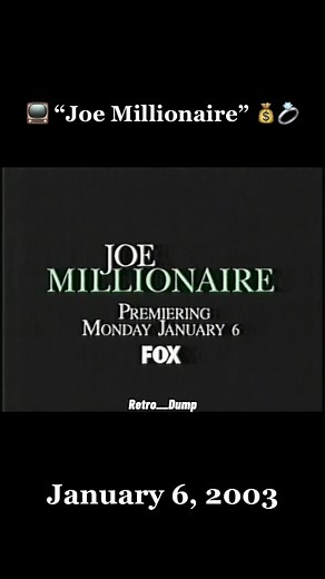 📺 #ClassicTV: “Joe Millionaire”💰💍 • January 6, 2003 What is it about January 6 that makes people so crazy? Earlier this month marked the 20th anniversary of the hit reality dating show “Joe Millionaire.” Starring Evan Marriott, the series followed 20 single women competing for the love of a “wealthy” bachelor. The only problem, Marriott was a working-class construction worker earning less than $20k a year. Capitalizing on the success of “The Bachelor”, “Joe Millionaire” was highly successful.