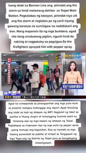 Lalaki sa Taipei Main Station, nahuli dahil sa kaguluhan