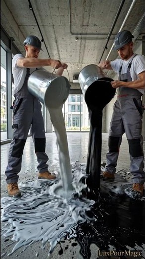 Luxury White vs Black Epoxy Floor Makeover #epoxyfloor #shorts