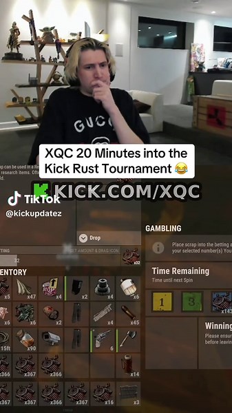 XQC's Hilarious Moments in Rust Tournament Gameplay