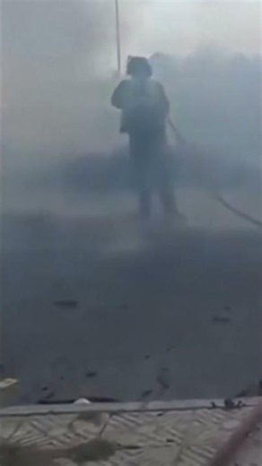 Fireball erupts near Red Cross after strike in Tyre #shorts