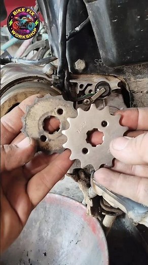 Damage Chain Sprocket Replacement | New Chain Sprocket Installation | Bike Repair #Shorts #mechanic