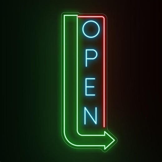 Vertical Open Neon Outdoor Sign Arrow of Light, Outside Shop Neon Bar Open Sign, Exterior Direction Arrow Neon Open Signs for Business - Etsy