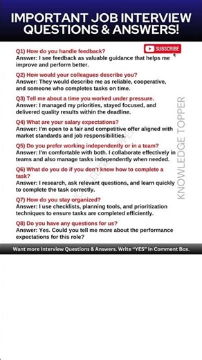 8 Most Important Job Interview Questions and Answers