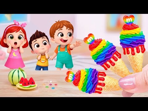 Amazing Rainbow Ice Cream 🍦🌈 How To Make Mini Rainbow Ice Cream Decorating Ideas ✨ Sweet Cake Master