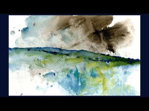 Loose watercolor landscape demo video